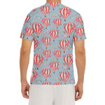 Floral Air Balloon Pattern Print Men's Short Sleeve Rash Guard