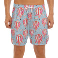 Floral Air Balloon Pattern Print Men's Split Running Shorts