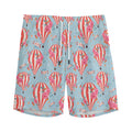 Floral Air Balloon Pattern Print Men's Athletic Shorts