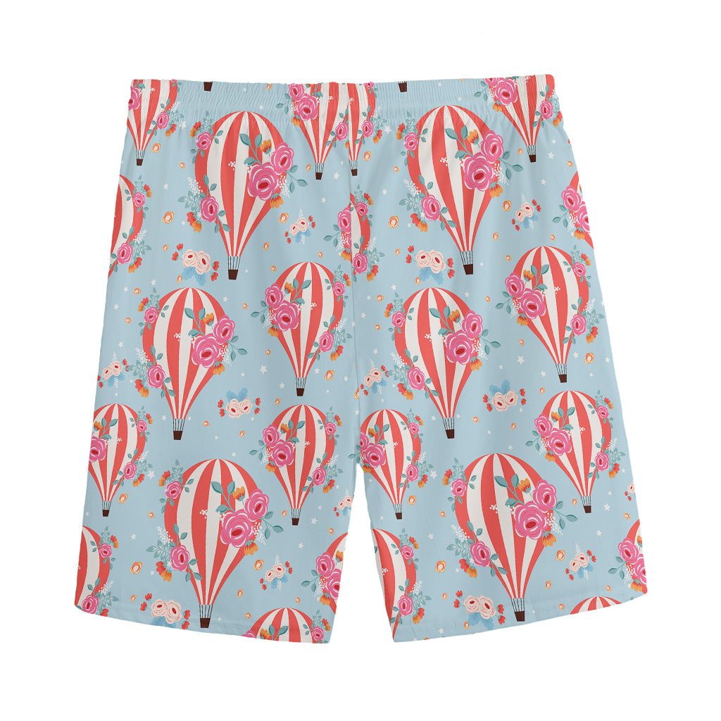 Floral Air Balloon Pattern Print Men's Sports Shorts