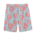 Floral Air Balloon Pattern Print Men's Sports Shorts