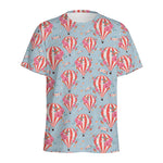 Floral Air Balloon Pattern Print Men's Sports T-Shirt