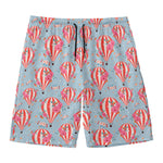 Floral Air Balloon Pattern Print Men's Swim Trunks