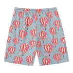 Floral Air Balloon Pattern Print Men's Swim Trunks