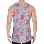 Floral Air Balloon Pattern Print Men's Velvet Tank Top