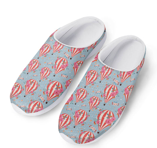 Floral Air Balloon Pattern Print Mesh Casual Shoes