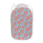Floral Air Balloon Pattern Print Mesh Laundry Hamper
