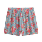 Floral Air Balloon Pattern Print Mesh Shorts