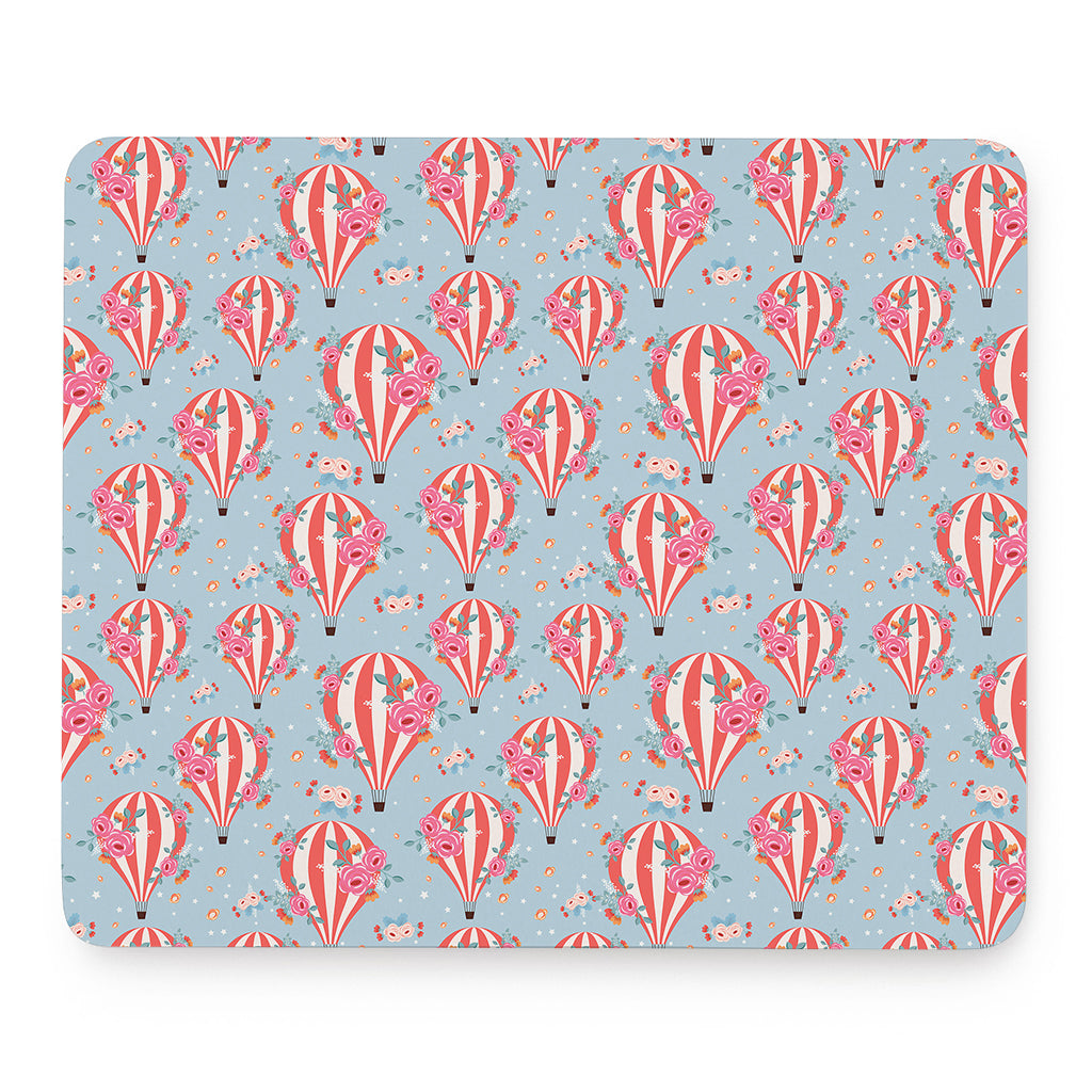 Floral Air Balloon Pattern Print Mouse Pad