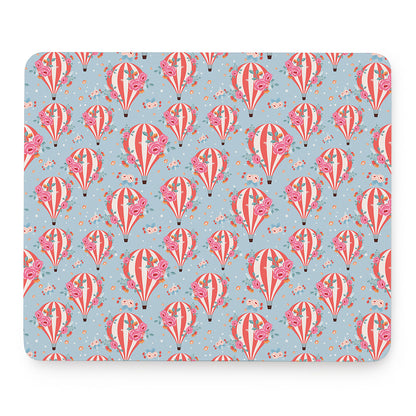 Floral Air Balloon Pattern Print Mouse Pad