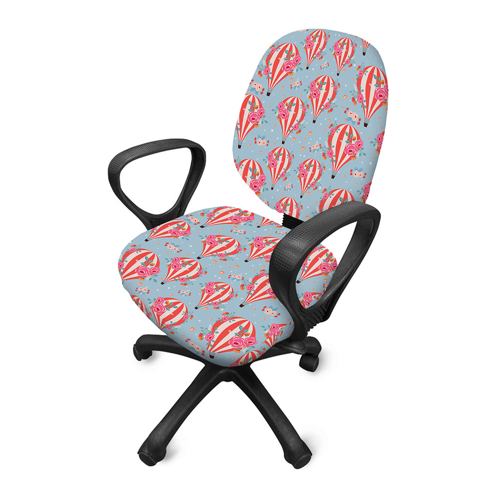 Floral Air Balloon Pattern Print Office Chair Cover