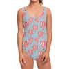 Floral Air Balloon Pattern Print One Piece Swimsuit