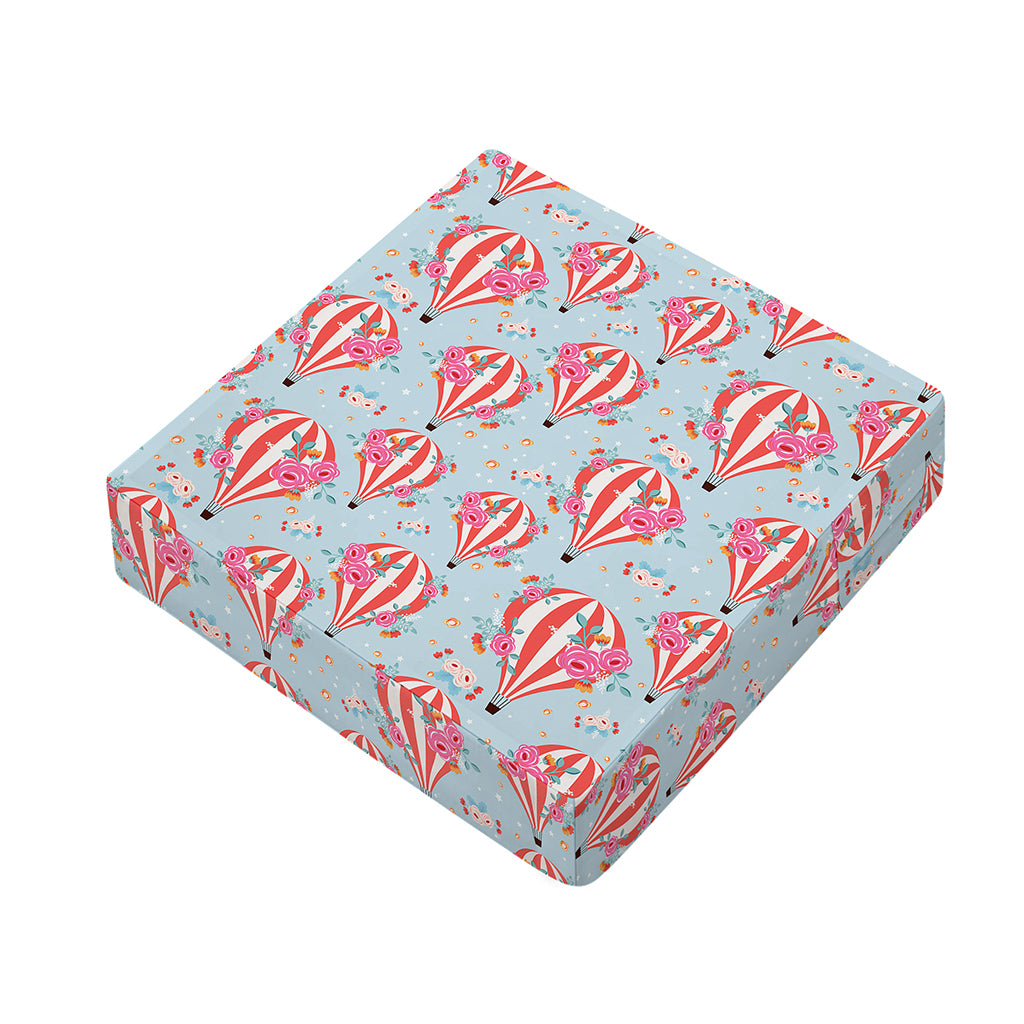 Floral Air Balloon Pattern Print Outdoor Seat Cushion Cover