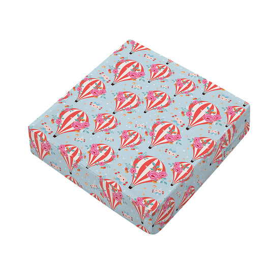 Floral Air Balloon Pattern Print Outdoor Seat Cushion Cover