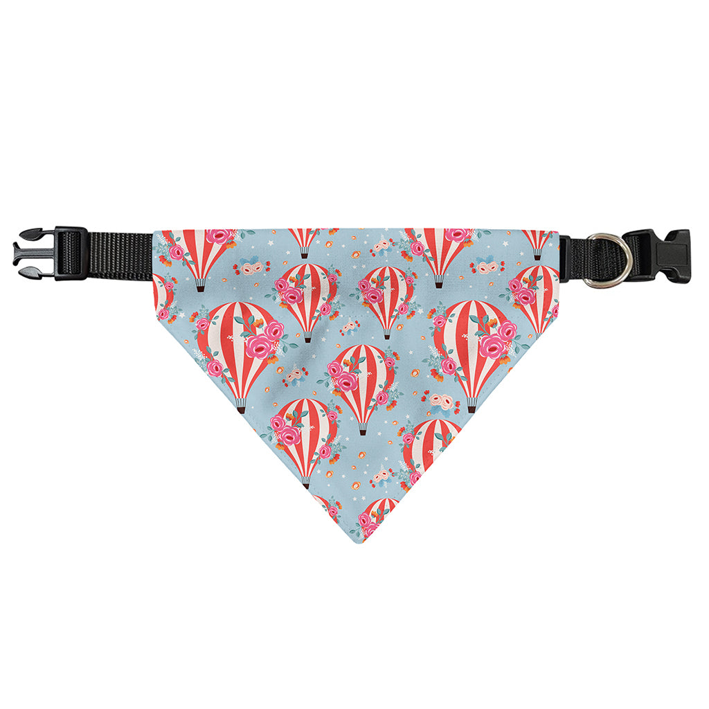 Floral Air Balloon Pattern Print Over The Collar Dog Bandana