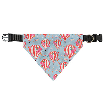 Floral Air Balloon Pattern Print Over The Collar Dog Bandana