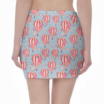 Floral Air Balloon Pattern Print Pencil Mini Skirt