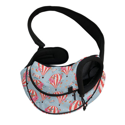Floral Air Balloon Pattern Print Pet Sling Carrier