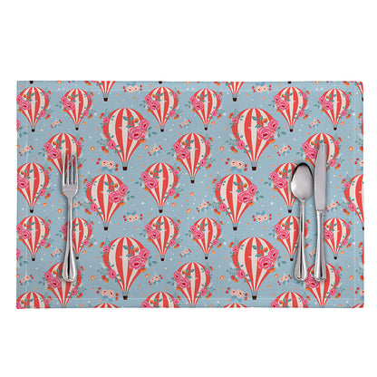 Floral Air Balloon Pattern Print Placemat
