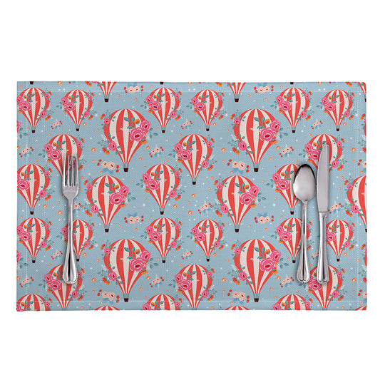 Floral Air Balloon Pattern Print Placemat