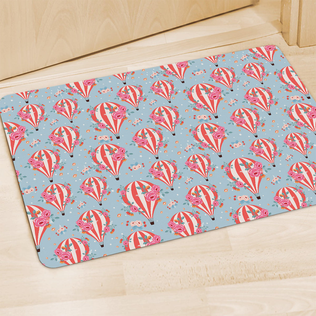 Floral Air Balloon Pattern Print Polyester Doormat