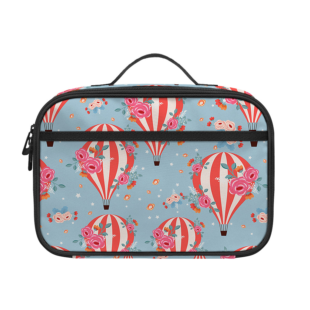 Floral Air Balloon Pattern Print Portable Lunch Bag