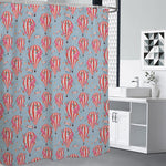 Floral Air Balloon Pattern Print Premium Shower Curtain