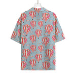 Floral Air Balloon Pattern Print Rayon Hawaiian Shirt