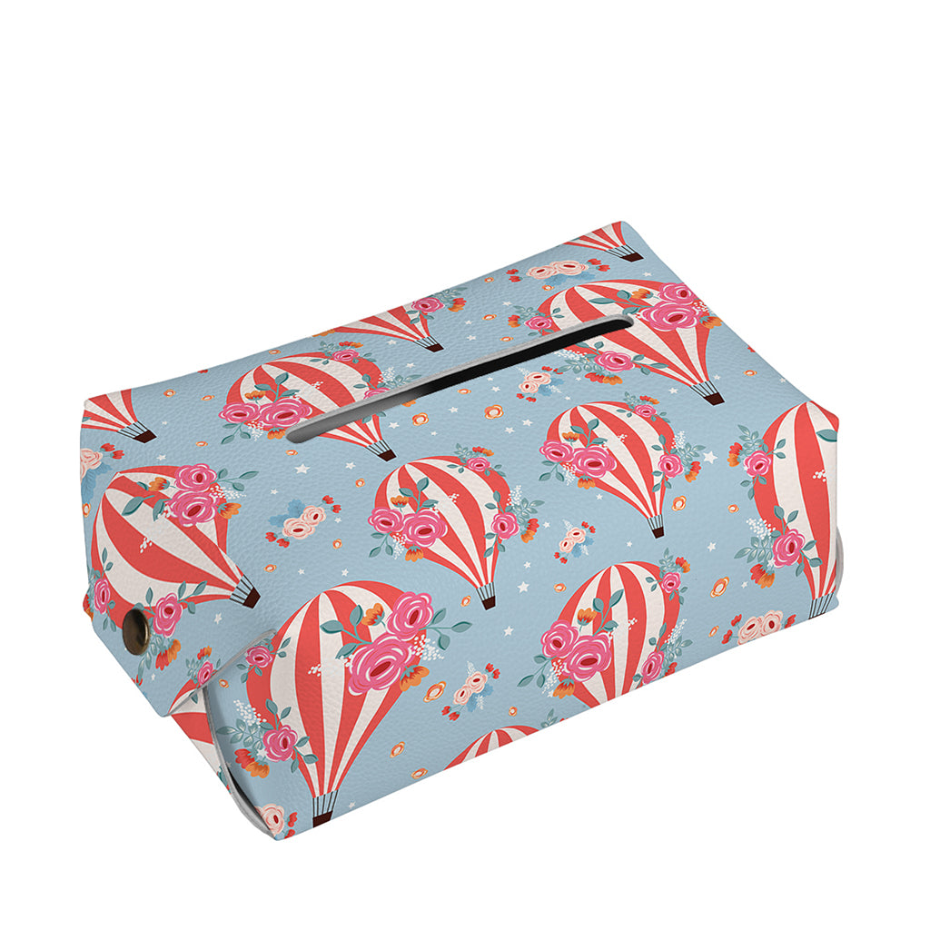 Floral Air Balloon Pattern Print Rectangle Tissue Box Cover