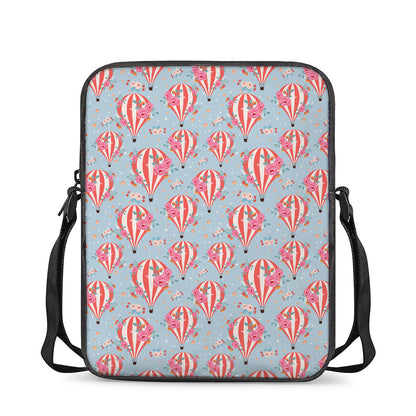 Floral Air Balloon Pattern Print Rectangular Crossbody Bag