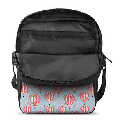 Floral Air Balloon Pattern Print Rectangular Crossbody Bag