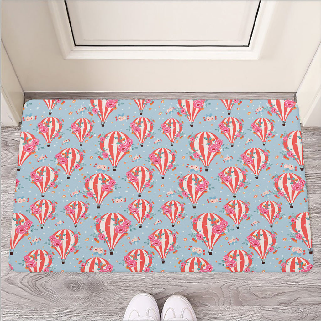 Floral Air Balloon Pattern Print Rubber Doormat