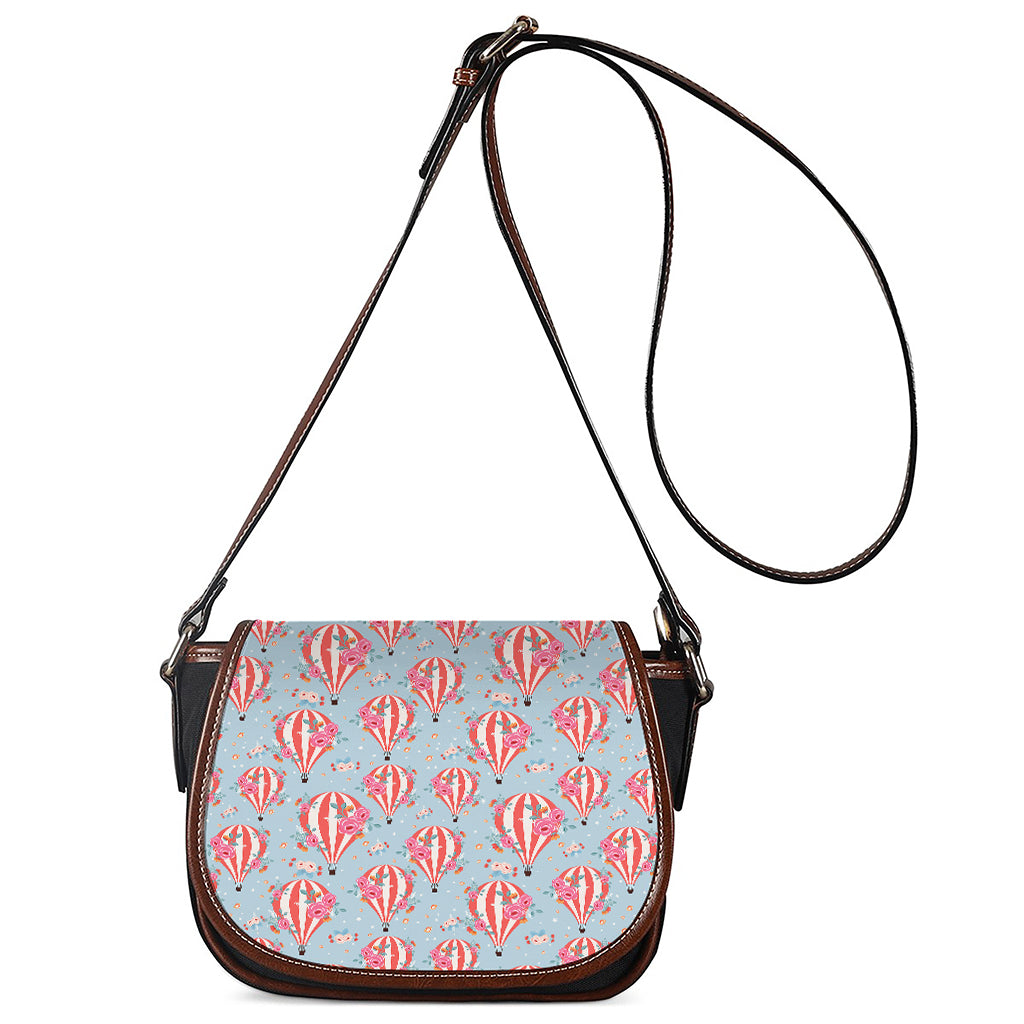 Floral Air Balloon Pattern Print Saddle Bag