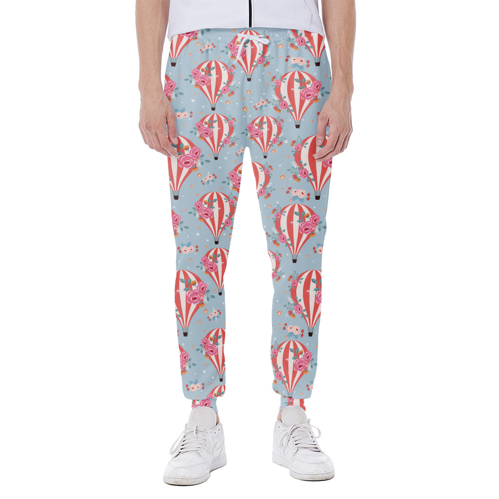 Floral Air Balloon Pattern Print Scuba Joggers