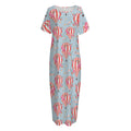 Floral Air Balloon Pattern Print Short Sleeve Long Nightdress