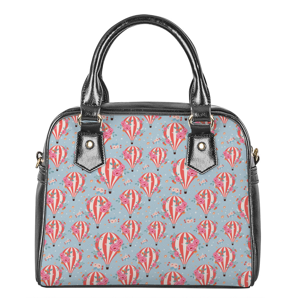 Floral Air Balloon Pattern Print Shoulder Handbag