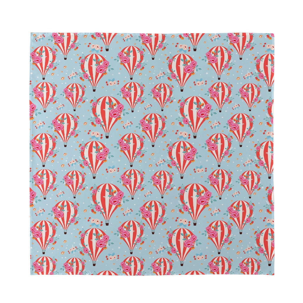 Floral Air Balloon Pattern Print Silk Bandana