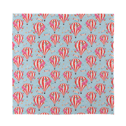Floral Air Balloon Pattern Print Silk Bandana