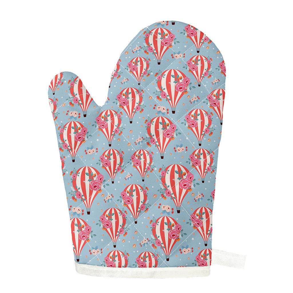 Floral Air Balloon Pattern Print Single Oven Mitt