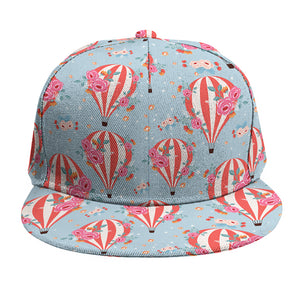 Floral Air Balloon Pattern Print Snapback Cap