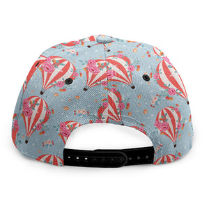 Floral Air Balloon Pattern Print Snapback Cap