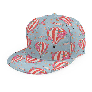 Floral Air Balloon Pattern Print Snapback Cap