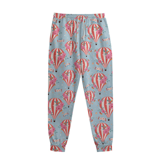 Floral Air Balloon Pattern Print Sweatpants