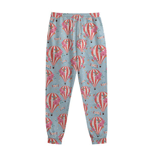 Floral Air Balloon Pattern Print Sweatpants