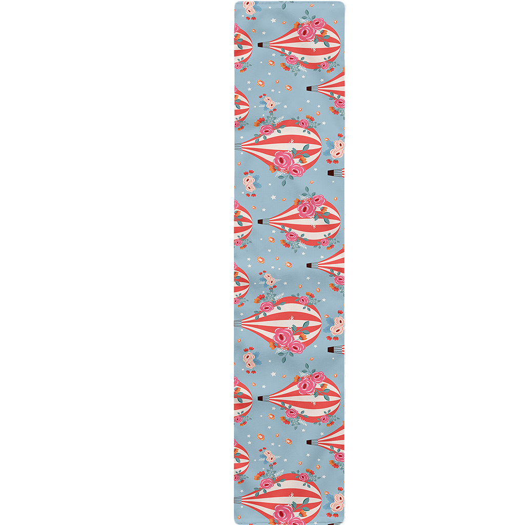 Floral Air Balloon Pattern Print Table Runner