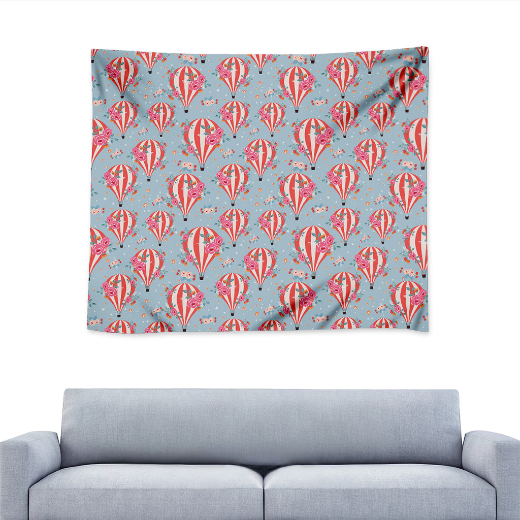 Floral Air Balloon Pattern Print Tapestry