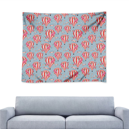 Floral Air Balloon Pattern Print Tapestry