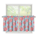 Floral Air Balloon Pattern Print Tier Curtains