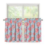 Floral Air Balloon Pattern Print Tier Curtains