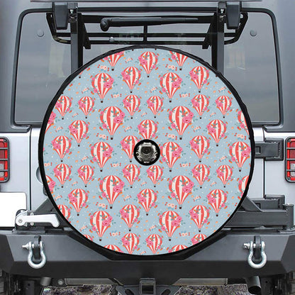 Floral Air Balloon Pattern Print Tire Cover With Camera Hole